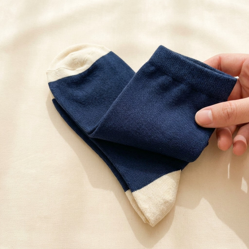 Navy knee-high compression travel socks